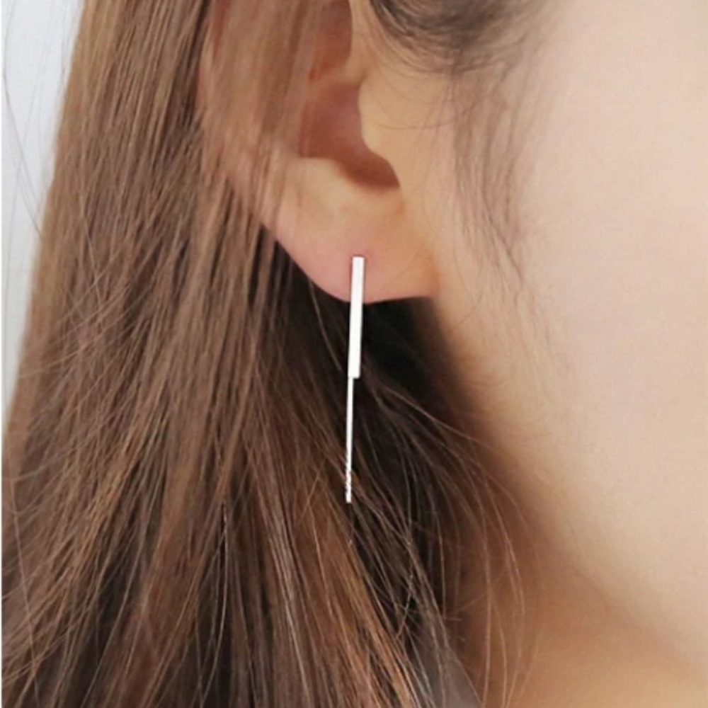 Short Bar Earrings - Picture 4 of 5